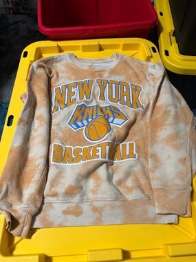 Hybrid Apparel Tie-Dye Crewneck Sweatshirt - Orange/White